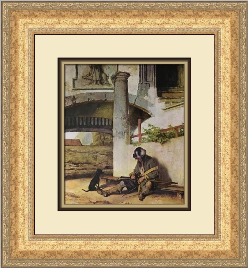Carel Fabritius The Sentinel Custom Framed Art Print 18 x 17: Carel Fabritius The Sentinel Custom Framed Art Print 18 x 17 This exquisite custom framed print titled "The Sentinel" by artist Carel Fabritius captures the essence of realism and is a striking additi