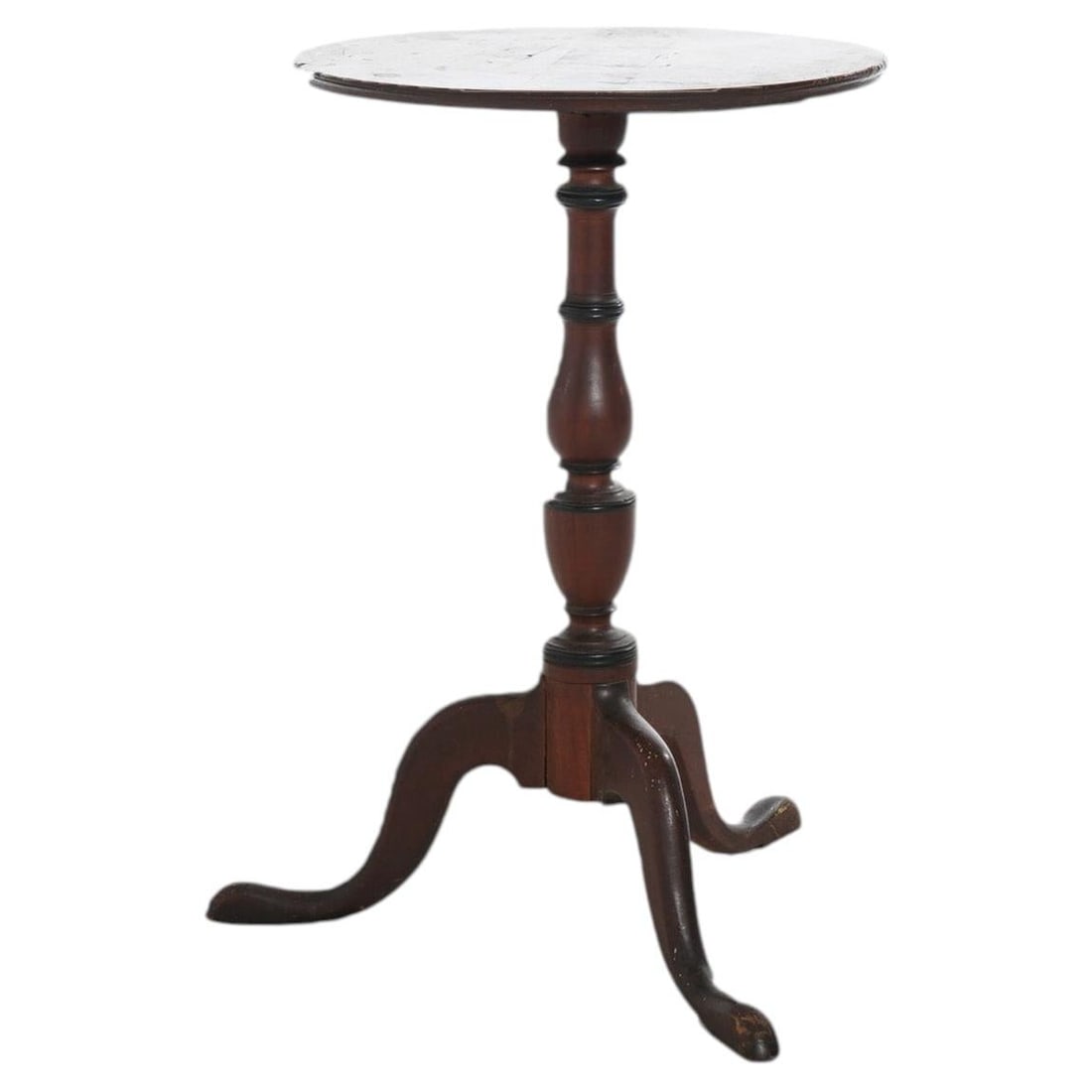 English Queen Anne mahogany candle stand on cabriole legs c1780 (1 of 7)