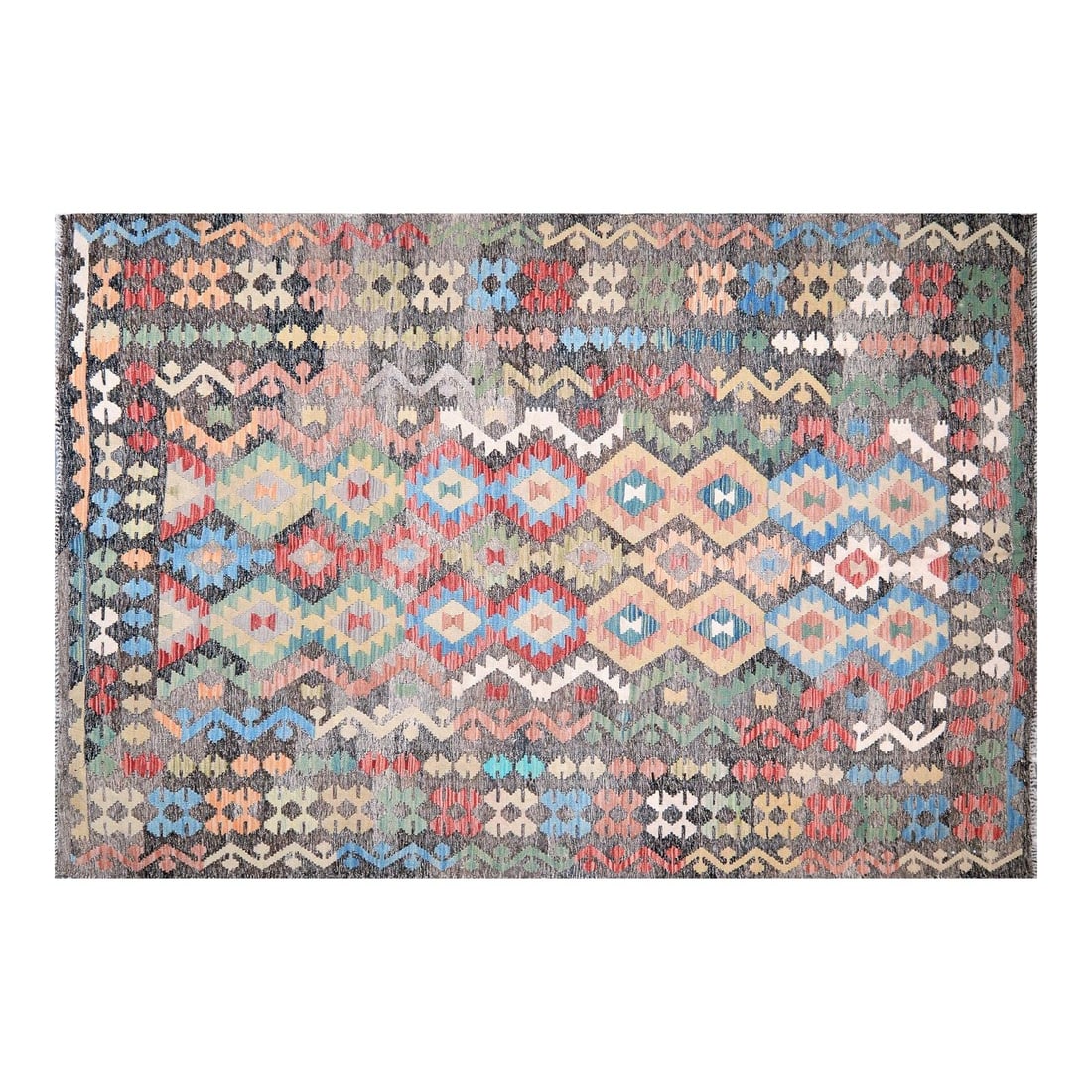 6'8 x 9'10 Maimana Wool Flatweave Rug in Coffee Tone: 6'8 x 9'10 Maimana Wool Flatweave Rug in Coffee Tone This Afghan Maimana flatweave rug is crafted from wool using traditional techniques, combining timeless craftsmanship with modern design. The rug f