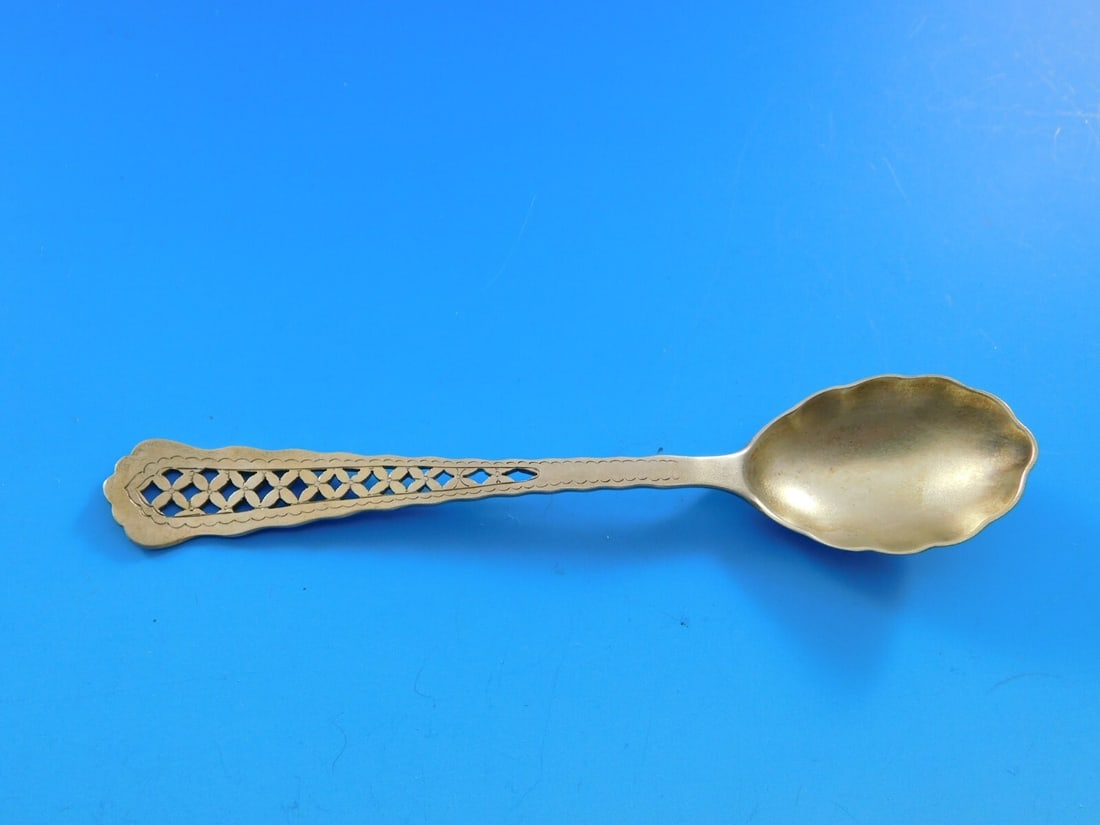 Tiffany & Co. Sterling Silver Demitasse Spoon Vermeil Floral Design (1 of 6)