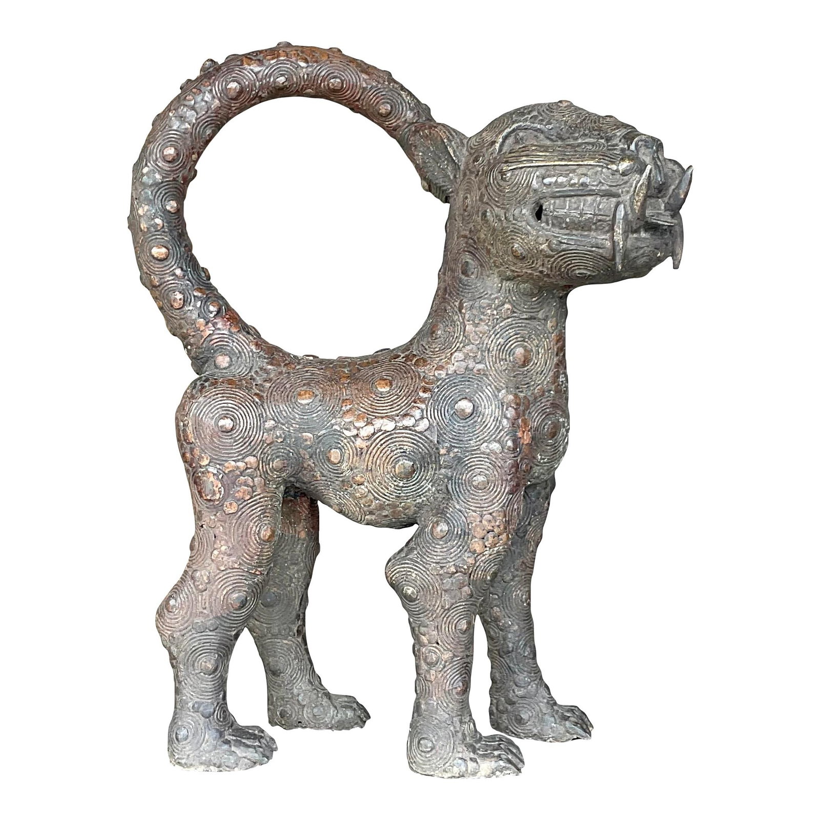 Vintage Boho Hammered Metal Cat Sculpture 16.25 Inches (1 of 6)