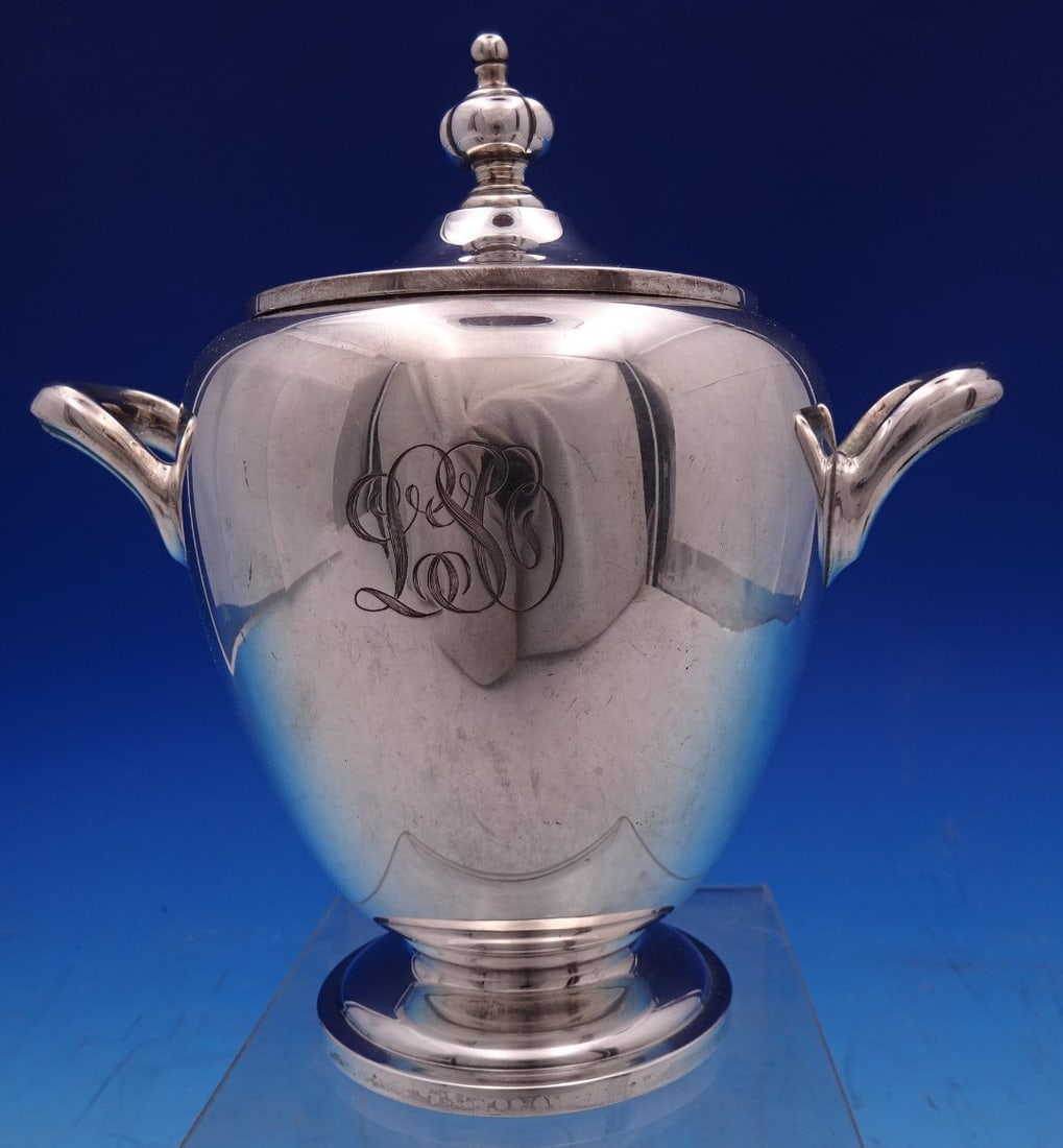 Dominick Haff Pointed Antique Sterling Silver Lidded Sugar Bowl (1 of 9)