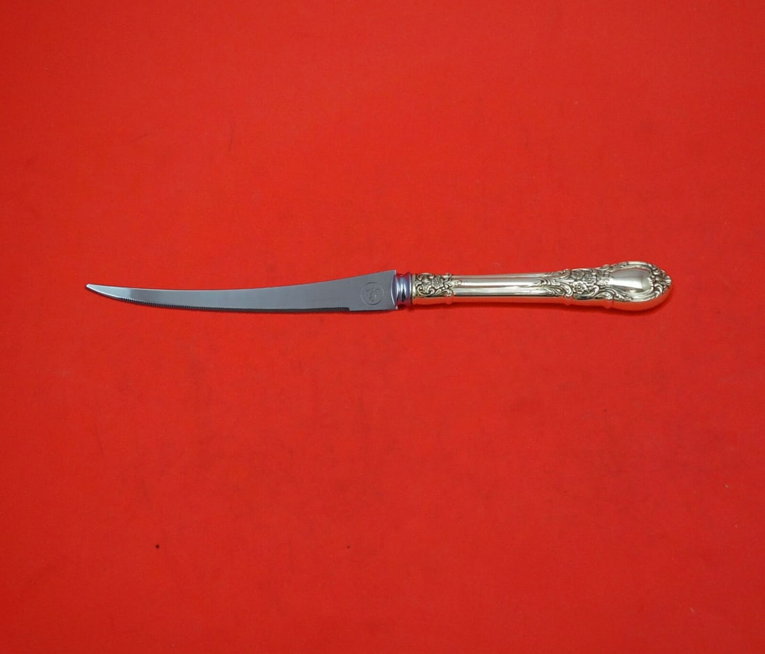 Lunt American Victorian Sterling Silver Tomato Knife 7 5/8 Custom Made: Lunt American Victorian Sterling Silver Tomato Knife 7 5/8 Custom Made This exquisite tomato knife features a sterling silver hollow handle and a stainless steel serrated blade, designed in the classi