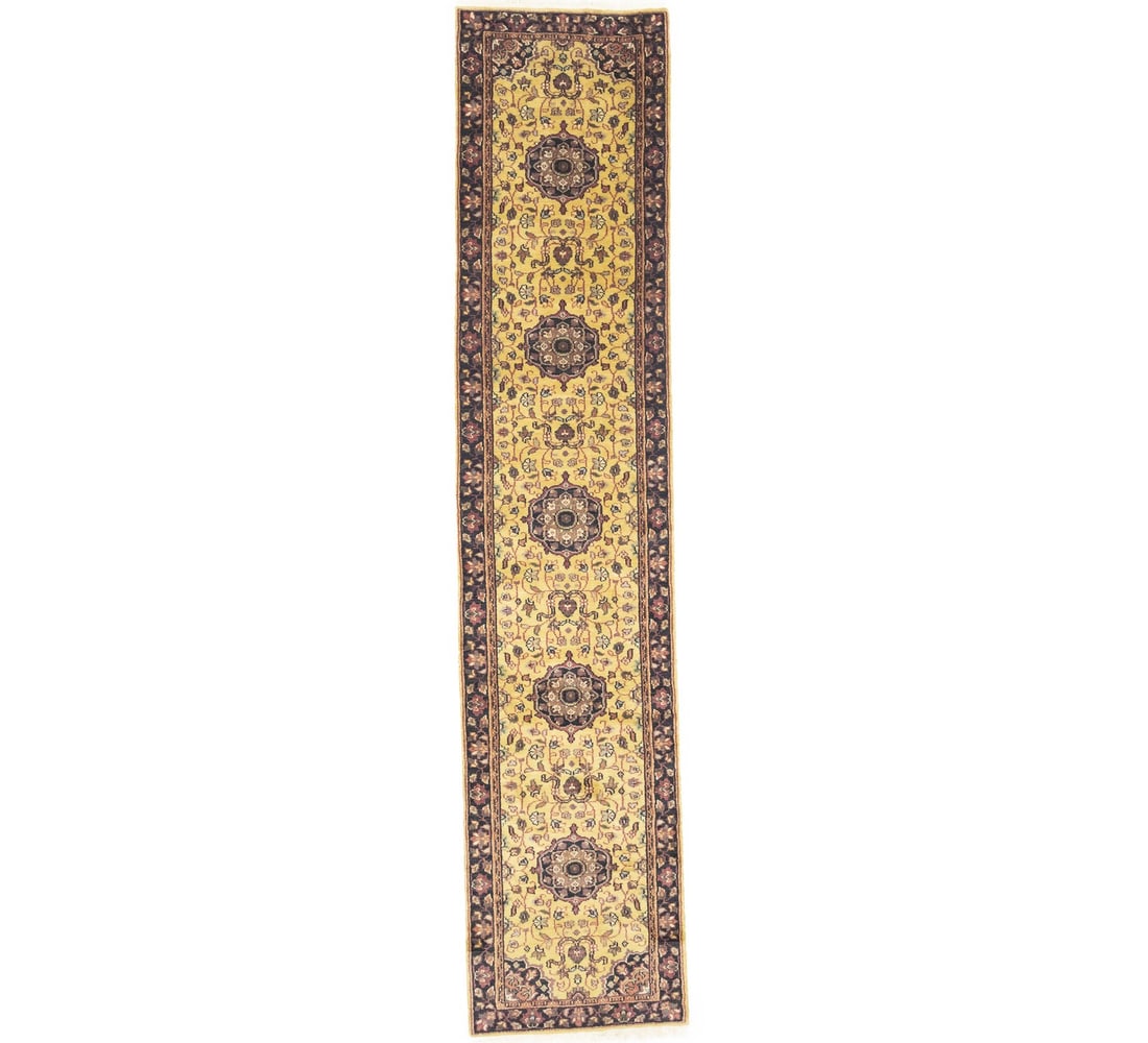 Hand Knotted Wool Oushak Floral Runner 2'6 x 12'0: Hand Knotted Wool Oushak Floral Runner 2'6 x 12'0 Enhance your space with this exquisite Hand-Knotted Oushak Oriental Runner Rug, featuring a classic floral design that seamlessly fits into various ro