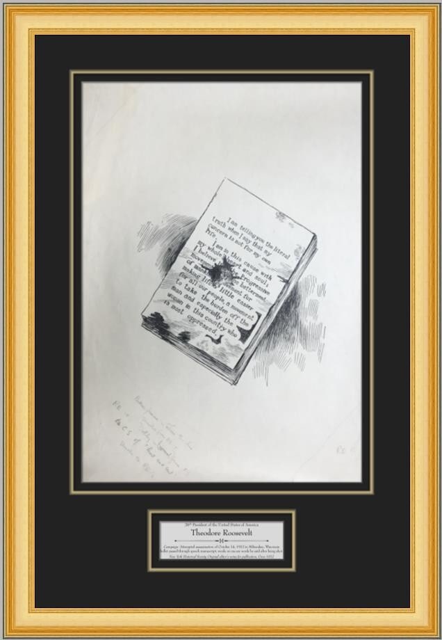 Framed 1902 Theodore Roosevelt Assassination Publication Proofs With Editorial Annotations (1 of 6)