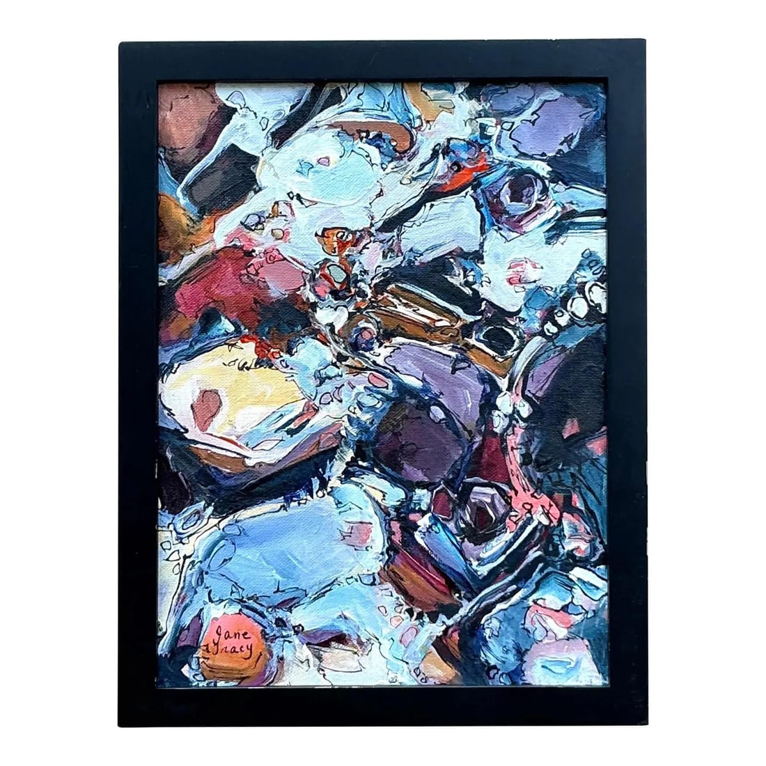 Framed Abstract Oil Painting by Jane Tracy 10.25x1.5x13.25 (1 of 10)