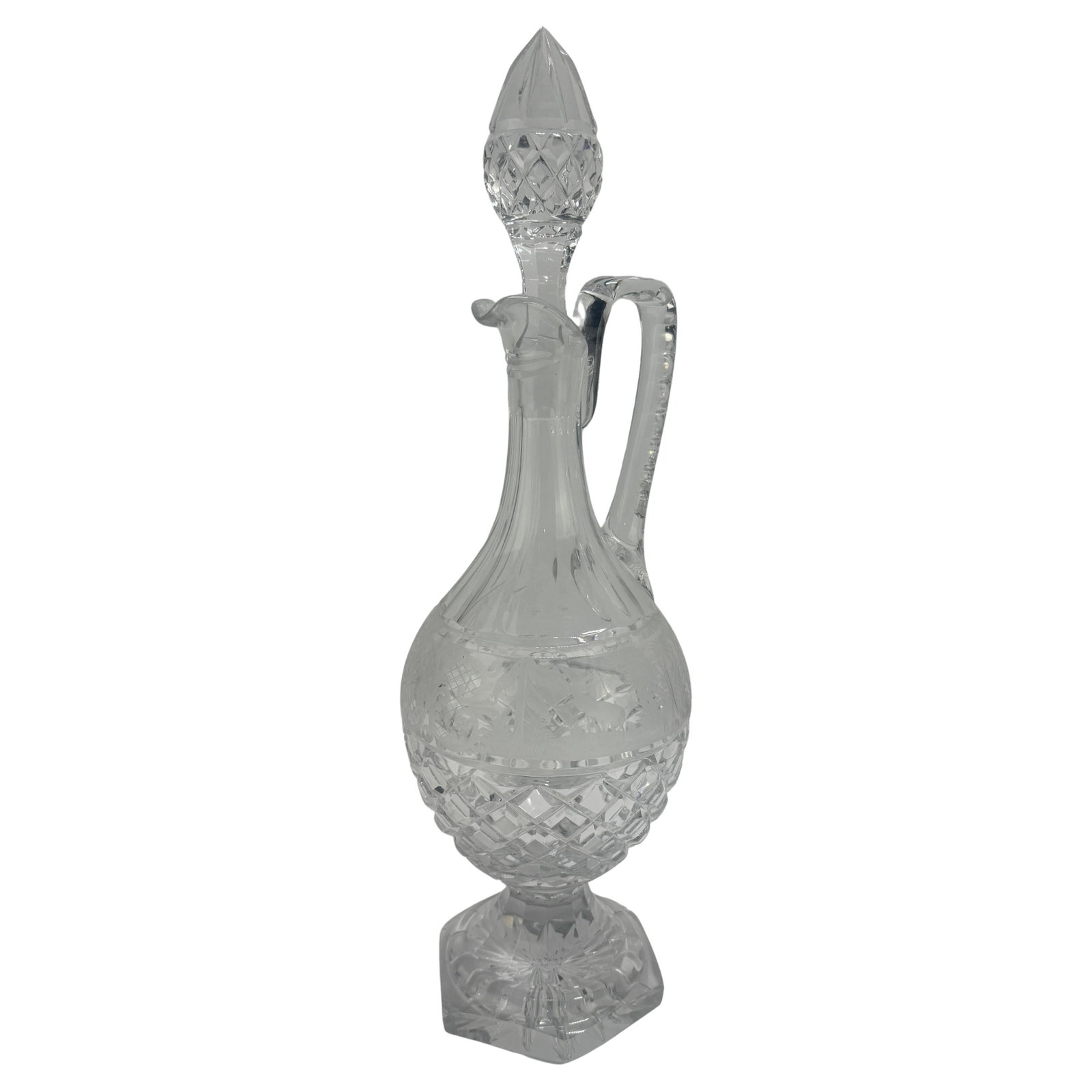 Val Saint-Lambert Crystal Claret Ewer with Wheel-Engraved Game Frieze (1 of 11)