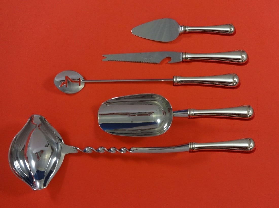Gorham Old French Sterling Silver 5pc Cocktail Bar Set: Gorham Old French Sterling Silver 5pc Cocktail Bar Set Elevate your entertaining experience with this exquisite 5-piece Old French by Gorham Sterling Silver Cocktail Party Bar Set. Crafted from high-q