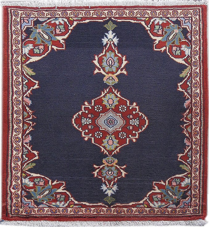 Handcrafted 2'3 x 2'6 Eggplant Purple Persian Kashan Rug: Handcrafted 2'3 x 2'6 Eggplant Purple Persian Kashan Rug Free continental US Shipping Enhance your living space with this exquisite 2' 3" x 2' 6" Eggplant Purple Persian Kashan Rug, handcrafted by ski