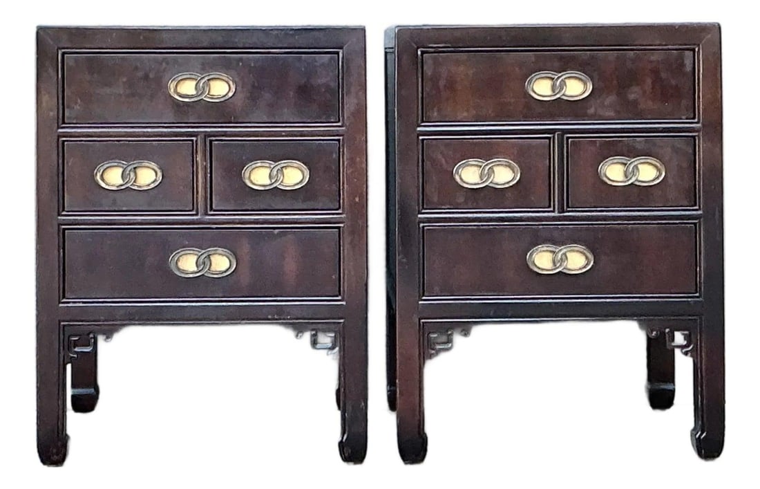 Henredon Mahogany Nightstand Pair with Brass Pulls (1 of 10)