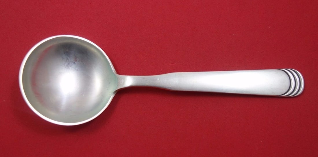 Hans Hansen Ripple Arvesolv Sterling Silver Cream Soup Spoon (1 of 2)
