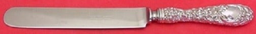 Stieff Rose Sterling Silver Blunt Cartouche Knife 8 7/8": Stieff Rose Sterling Silver Blunt Cartouche Knife 8 7/8" A Rose by Stieff sterling silver regular knife with a blunt cartouche blade, measuring 8 7/8 inches. It is not monogrammed and is in excellent 