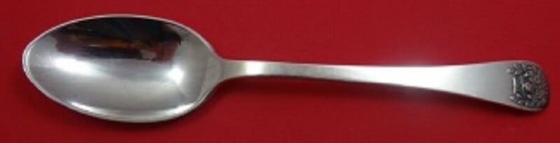 Tuttle Sterling Silver 8 1/4" Serving Spoon Basket of Flowers Pattern (1 of 1)