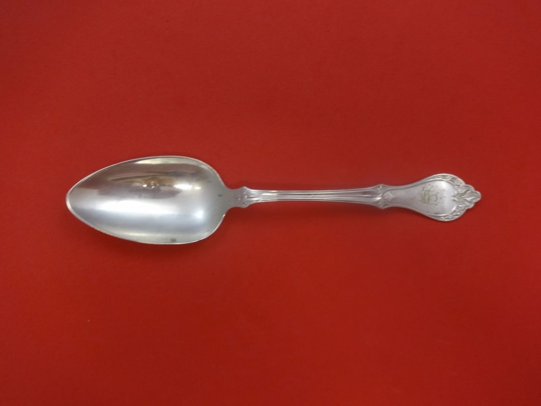 Westervelt Ivy Sterling Silver Serving Spoon 8.25 Inch Monogrammed: Westervelt Ivy Sterling Silver Serving Spoon 8.25 Inch Monogrammed Discover the elegance of the Ivy serving spoon by John L. Westervelt. This exquisite piece is crafted from high-quality sterling silv