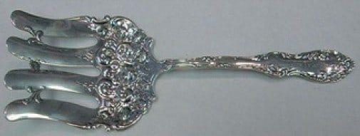 Towle Sterling Silver Old English Asparagus Serving Fork 9 3/8 Inch: Towle Sterling Silver Old English Asparagus Serving Fork 9 3/8 Inch This exquisite serving fork features the classic Old English pattern by Towle, crafted in sterling silver. Measuring 9 3/8 inches, i