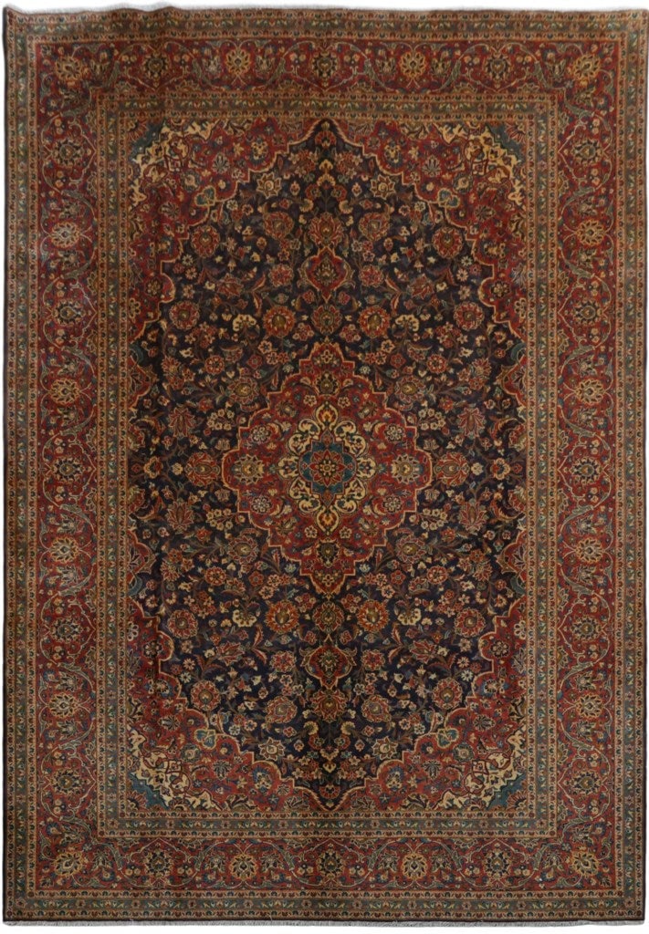 Handcrafted 9.10 x 14.1 Royal Blue Persian Kashan Rug Authentic Wool: Handcrafted 9.10 x 14.1 Royal Blue Persian Kashan Rug Authentic Wool Free continental US Shipping Introducing the exquisite 9.10 x 14.1 Royal Blue Genuine Persian Kashan Rug, a true masterpiece handcr