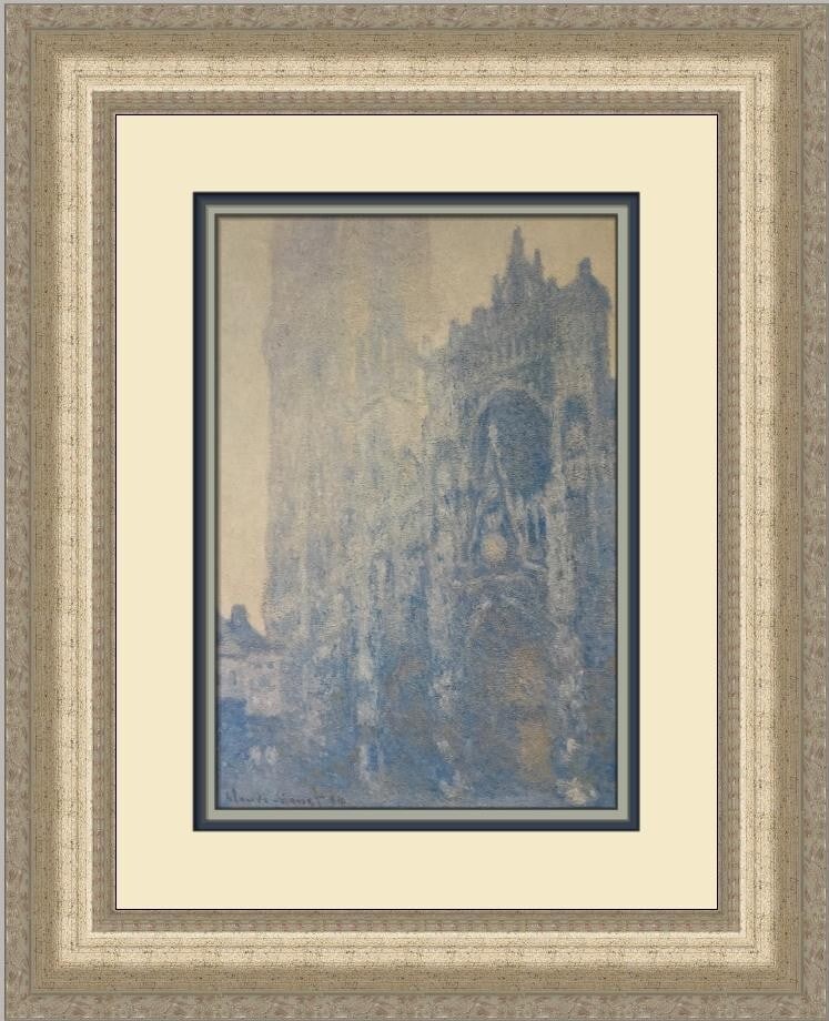 Claude Monet Rouen Cathedral Morning Custom Framed Print 19 x 17: Claude Monet Rouen Cathedral Morning Custom Framed Print 19 x 17 This captivating custom framed print of Claude Monet's "Rouen Cathedral in the Morning" brings the beauty of Impressionism into your sp