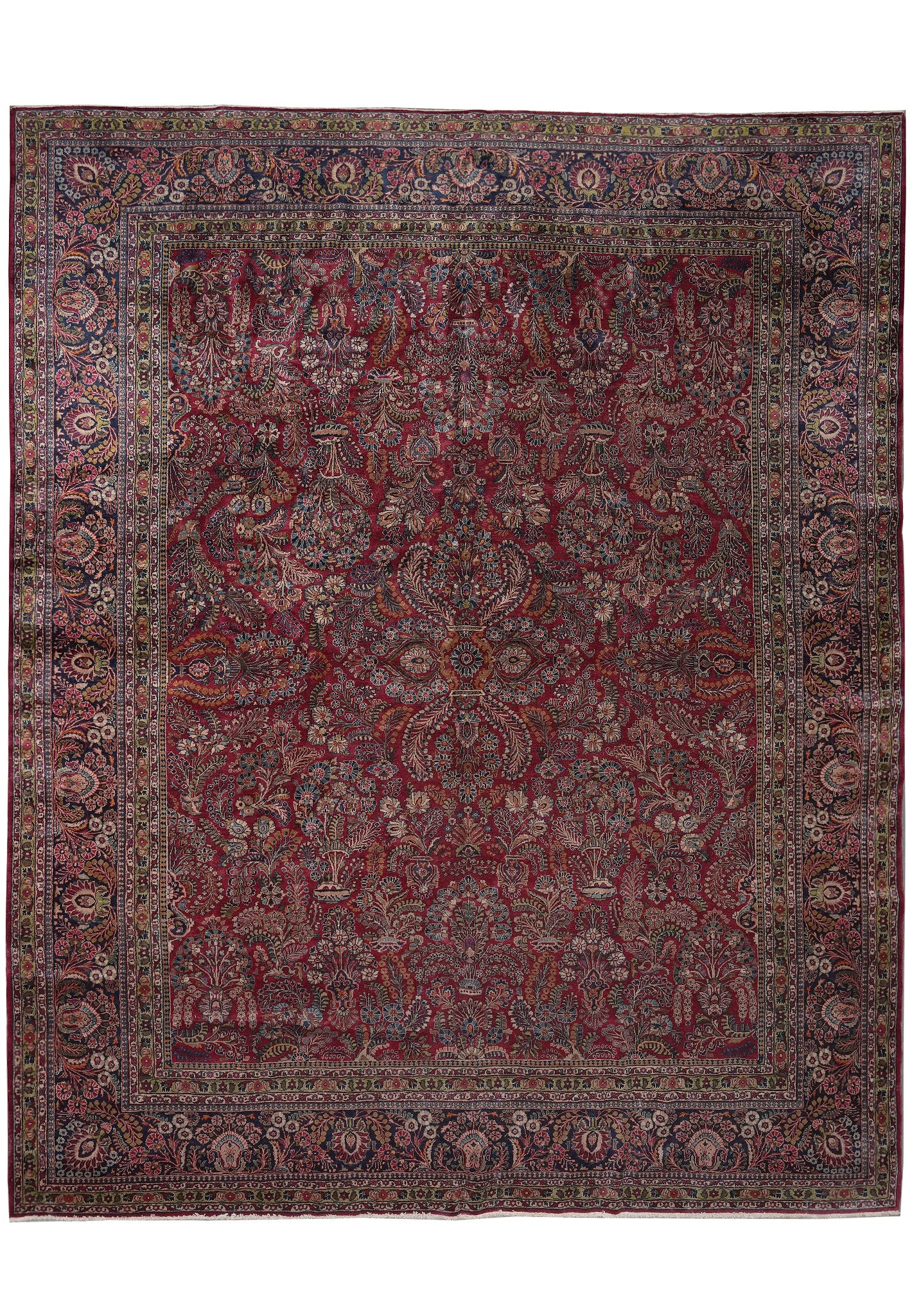 12 x 15 Antique Persian Sarouk Rug Hand-Knotted Wool 1930s (1 of 12)