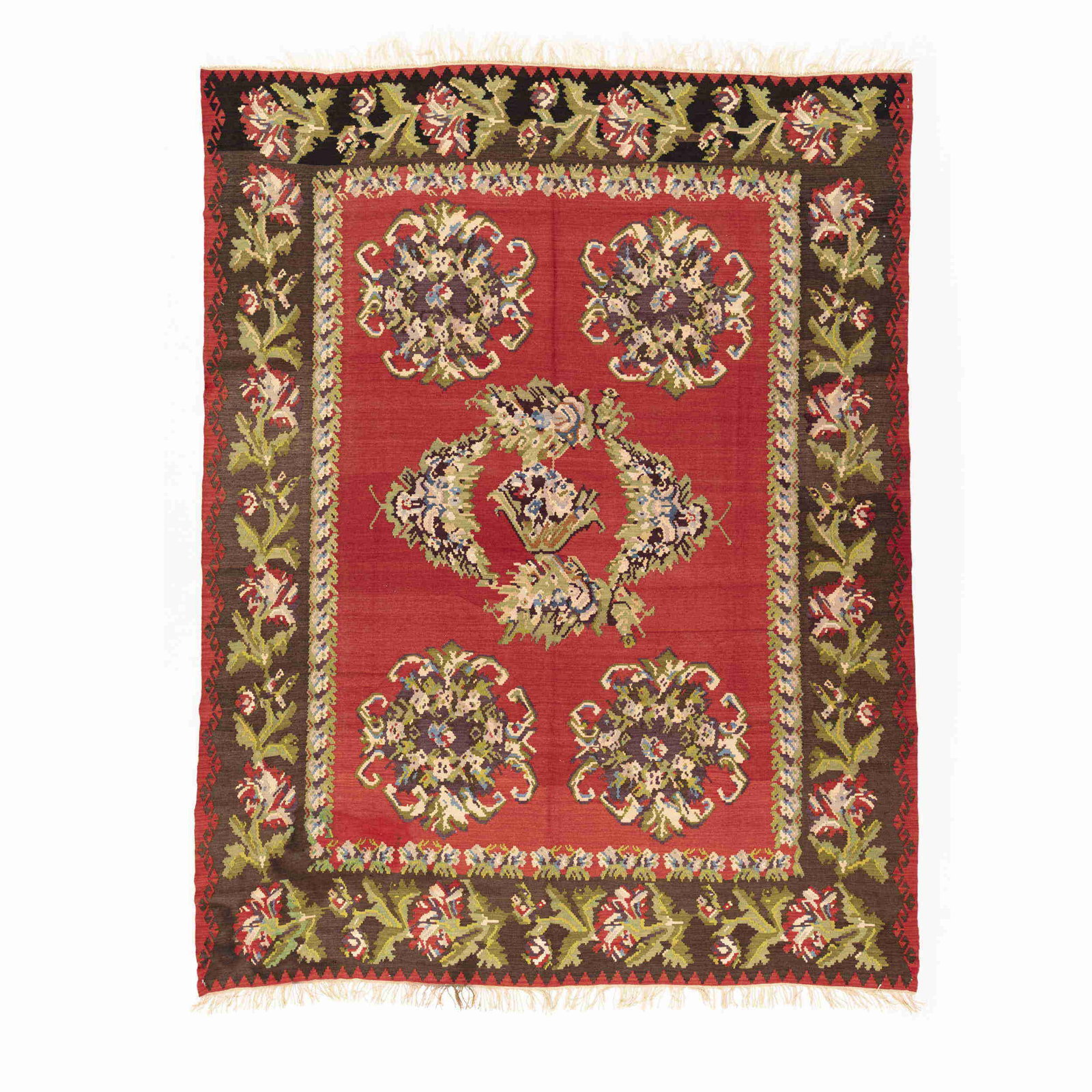 Authentic Gocmen Handmade Wool Kilim Rug 100.4 x 129.9 Inches (1 of 8)