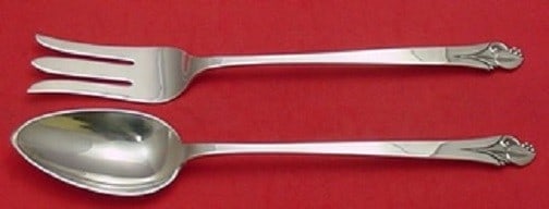 Frank Smith Woodlily Sterling Silver Salad Serving Set 2pc 11 inch: Frank Smith Woodlily Sterling Silver Salad Serving Set 2pc 11 inch This exquisite Woodlily salad serving set by Frank Smith is crafted from sterling silver, showcasing a beautiful floral pattern. The 
