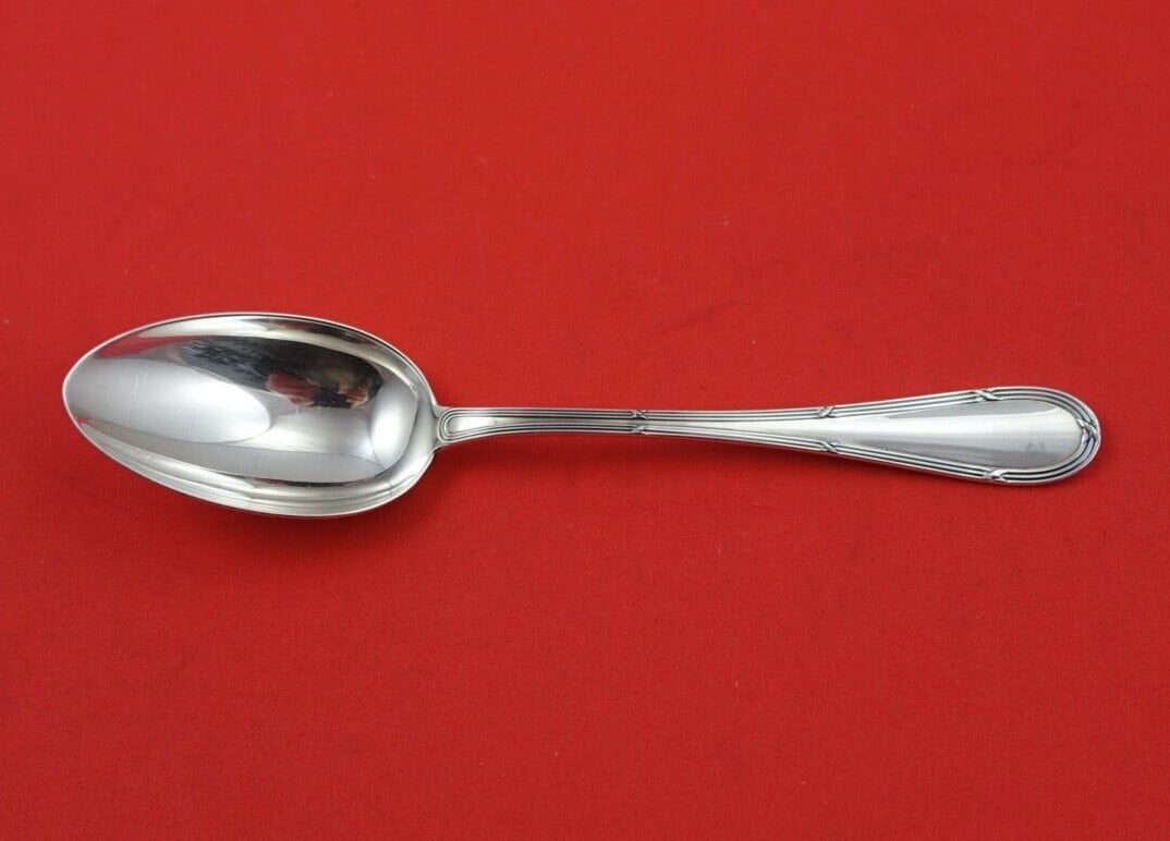 Buccellati Parma Sterling Silver Teaspoon 5 5/8 Inch: Buccellati Parma Sterling Silver Teaspoon 5 5/8 Inch Discover the elegance of the Parma pattern with this exquisite sterling silver teaspoon by Buccellati. Measuring 5 5/8 inches in length, this spoon