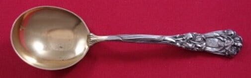Durgin-Gorham Iris Sterling Silver Gold-Washed Bouillon Soup Spoon 5.5" (1 of 1)