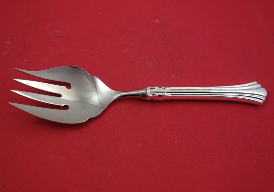 Reed & Barton Eighteenth Century Sterling Silver Salad Serving Fork 9 1/4" (1 of 2)