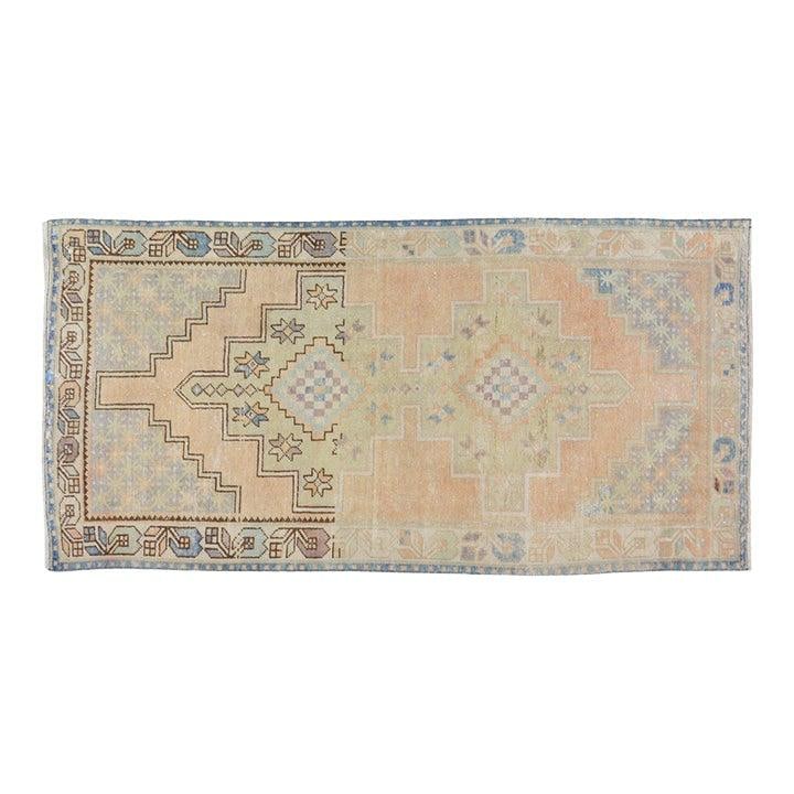 3'10" x 7'9" Anatolian Wool Rug Hand Knotted Turkish Vintage: 3'10" x 7'9" Anatolian Wool Rug Hand Knotted Turkish Vintage This vintage Turkish Anatolian rug is hand-knotted from wool using traditional techniques, showcasing a blend of timeless craftsmanship and
