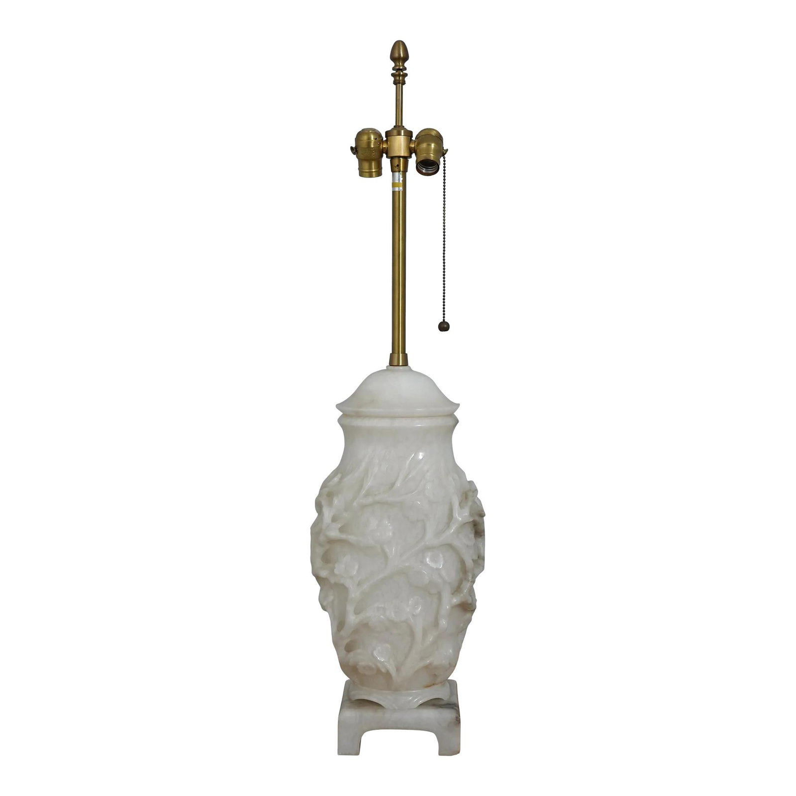 Vintage Ornate Alabaster Asian Table Lamp 38 Inches Tall (1 of 9)