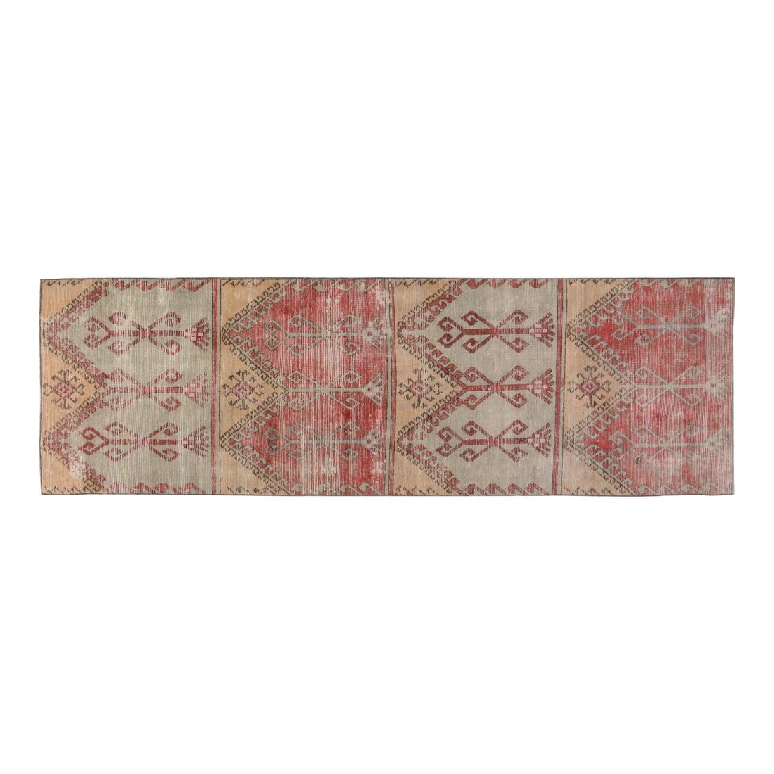 Chocolate Wool Runner Rug Hand-Knotted Anatolian Turkish 3'1" x 10': Chocolate Wool Runner Rug Hand-Knotted Anatolian Turkish 3'1" x 10' This vintage Turkish Anatolian rug is hand-knotted from wool using traditional techniques, showcasing a blend of timeless craftsmans