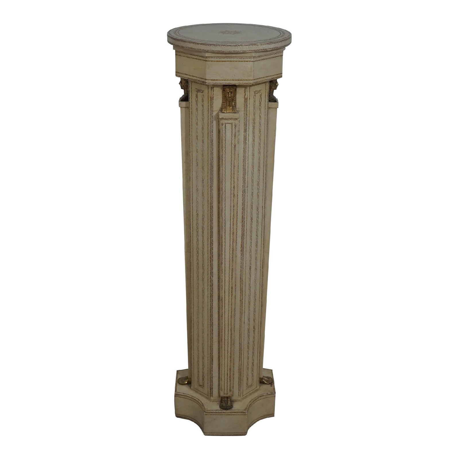 Maitland Smith French Empire Leather Pedestal with Brass Mounts 12 x 12 x 42.5 (1 of 10)