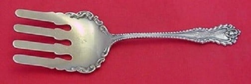 Dominick Haff Mazarin Sterling Silver Asparagus Fork 9 1 2 Inch Gold Washed: Dominick Haff Mazarin Sterling Silver Asparagus Fork 9 1 2 Inch Gold Washed This is a sterling silver asparagus serving fork in the Mazarin pattern by Dominick & Haff, featuring a gold-washed finish. 
