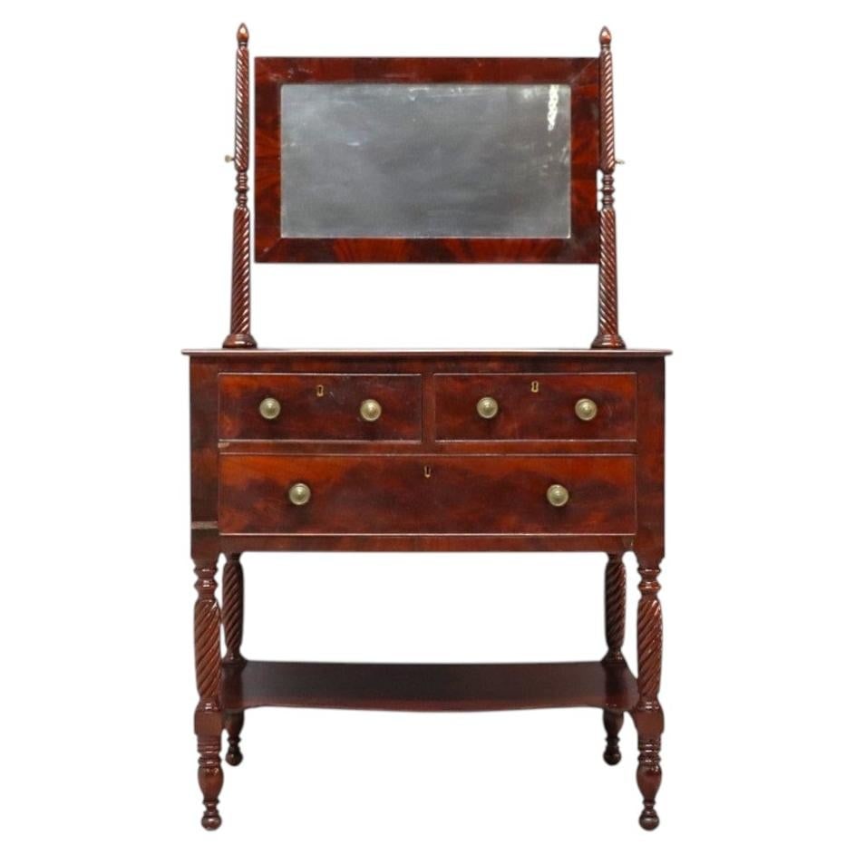 Sheraton Style Mahogany Dressing Table With Mirror And Three Drawers (1 of 13)