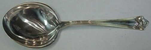 Whiting Pompeian Sterling Silver 7.5 Inch Berry Serving Spoon: Whiting Pompeian Sterling Silver 7.5 Inch Berry Serving Spoon Sterling silver berry spoon measuring 7 1/2 inches featuring the Pompeian pattern by Whiting. This pre-owned serving spoon is unmonogramme