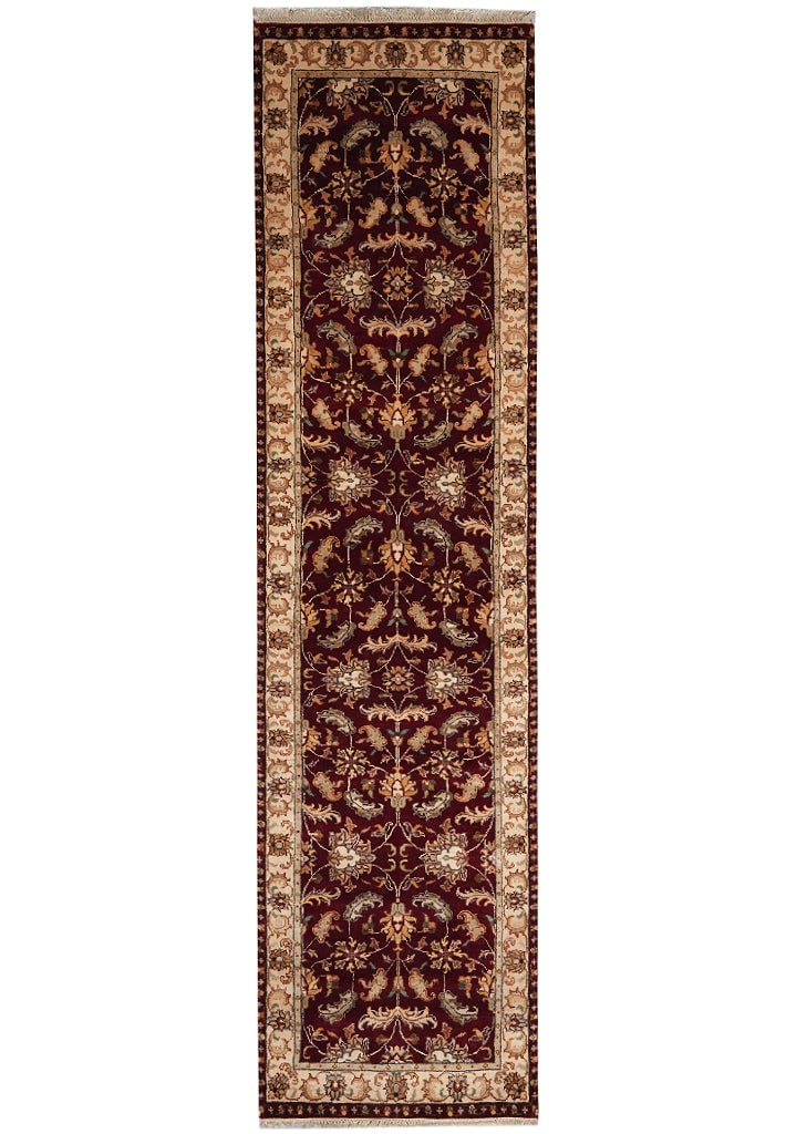 2.7 x 10 Feet Handmade Jaipur Wool Runner Carpet: 2.7 x 10 Feet Handmade Jaipur Wool Runner Carpet Free continental US Shipping This handmade Jaipur runner carpet measures 2.7 x 10 feet and is hand-knotted from premium wool. It features a classic Jai