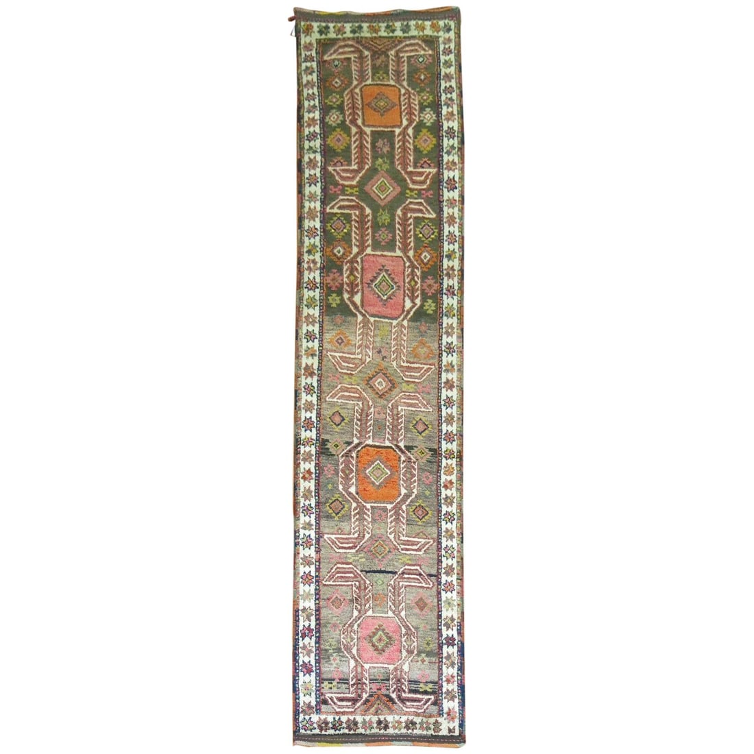 Mid-Century Bohemian Turkish Anatolian Wool Runner 32 x 148 (1 of 7)