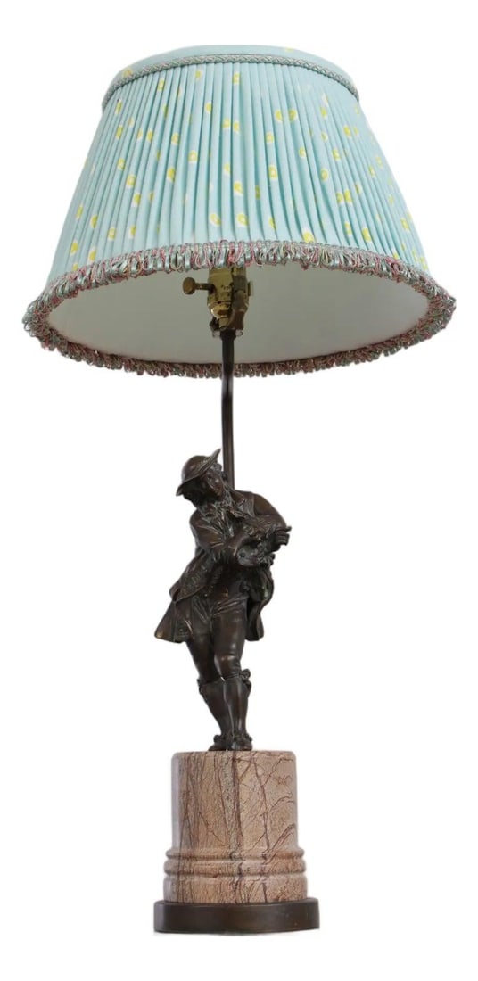 Theodore Alexander Bronze Man Lamp Marble Base (1 of 10)