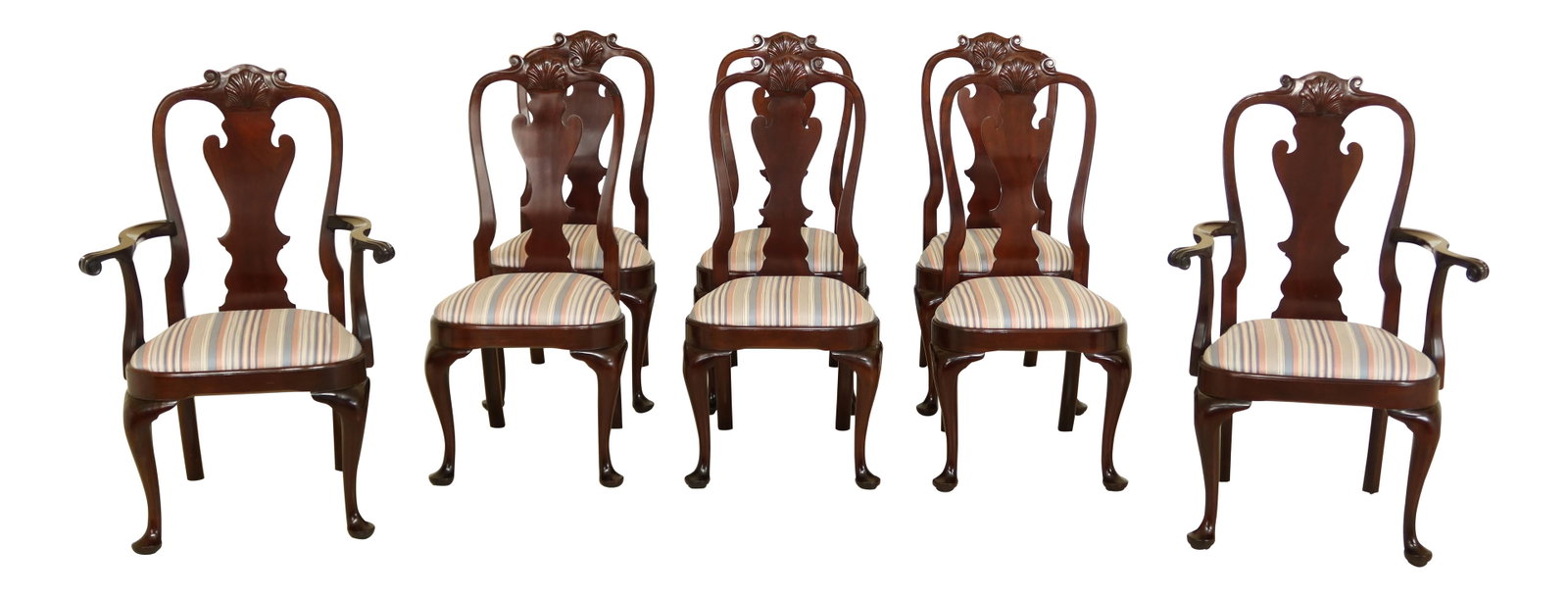 Set of 8 Stickley Mahogany Philadelphia Queen Anne Dining Chairs (1 of 10)