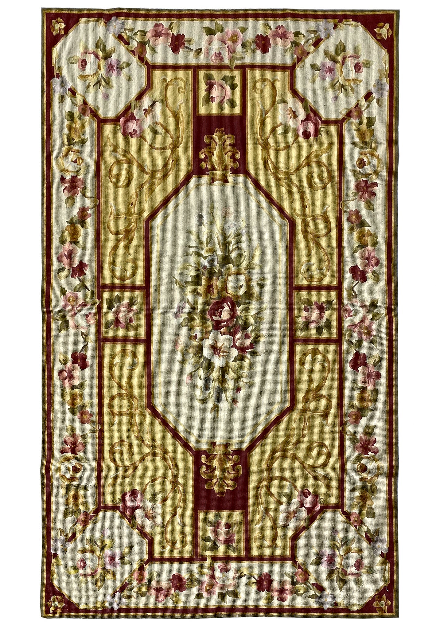 Handmade 3 x 5 Flat Weave Needlepoint Tapestry Rug No Pile (1 of 8)