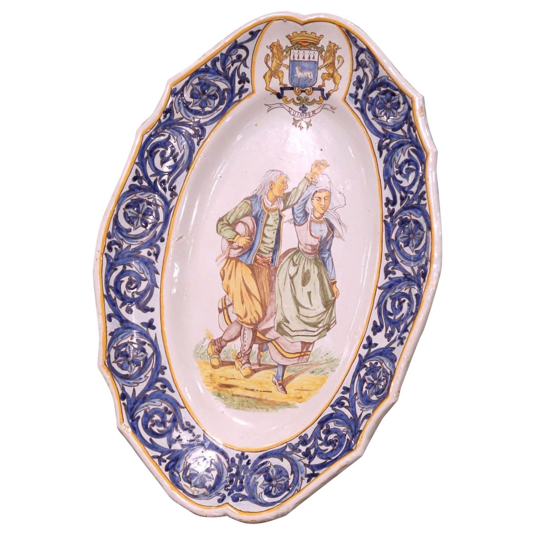 Henriot Quimper Faience Oval Breton Dance Wall Plaque (1 of 7)