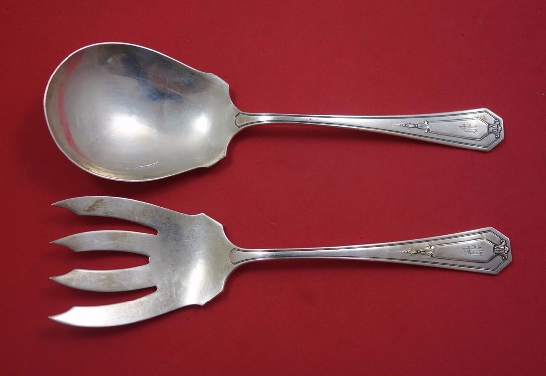 Wallace Princess Mary Sterling Silver Salad Serving Set 2pc 8 3/4": Wallace Princess Mary Sterling Silver Salad Serving Set 2pc 8 3/4" This exquisite 2-piece salad serving set features the elegant Princess Mary pattern by Wallace. Crafted from high-quality sterling si
