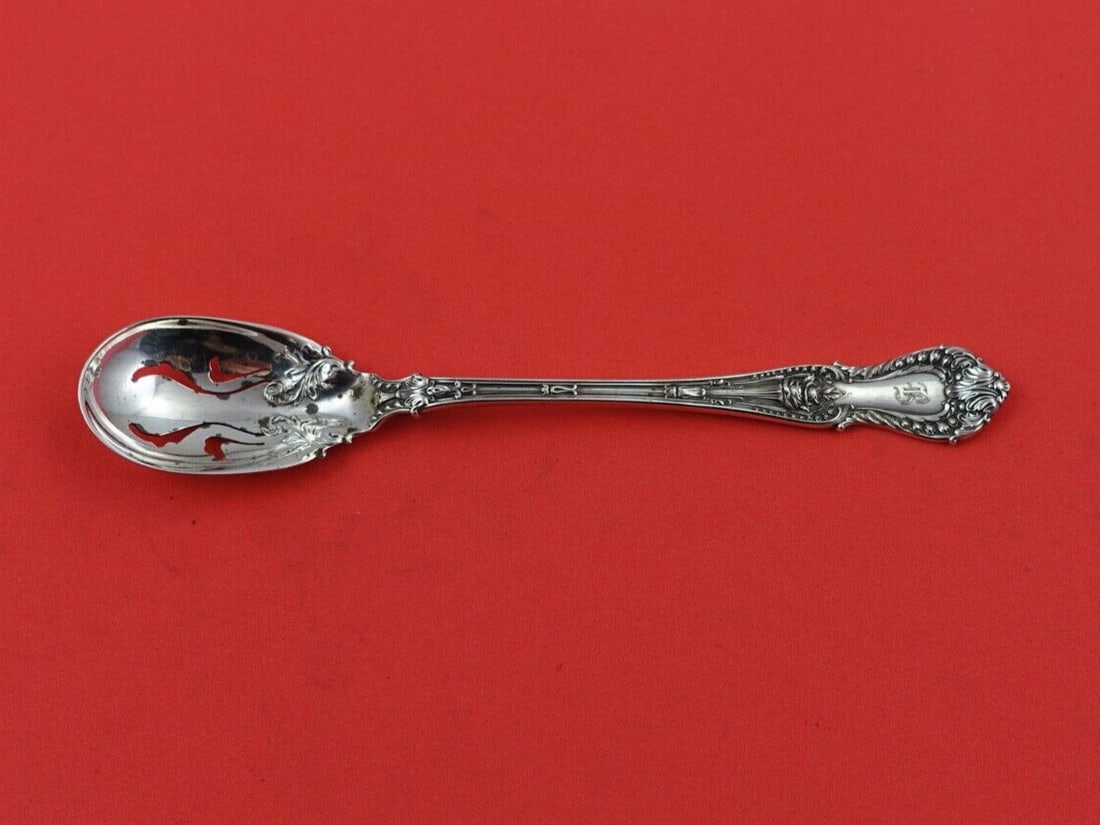 Whiting Dorothy Vernon Sterling Silver Olive Spoon 6 1/4 Gold Washed Pierced (1 of 2)