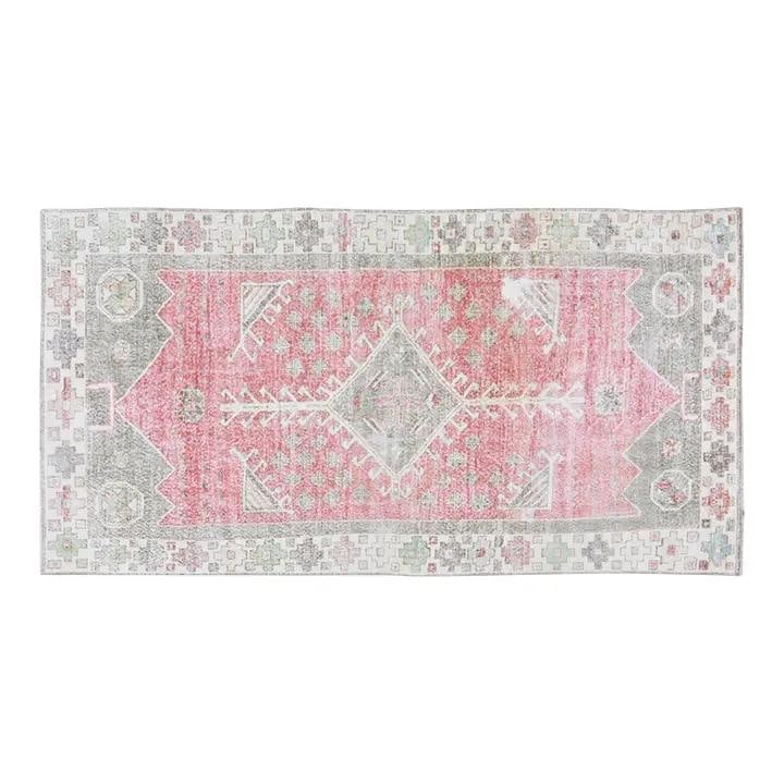 5'4" x 10'6" Turkish Wool Rug with Fine Hand-Knotted Weave: 5'4" x 10'6" Turkish Wool Rug with Fine Hand-Knotted Weave This vintage Turkish hand-knotted rug features a fine weave and is crafted from organic wool. It showcases natural colors with a dominant red