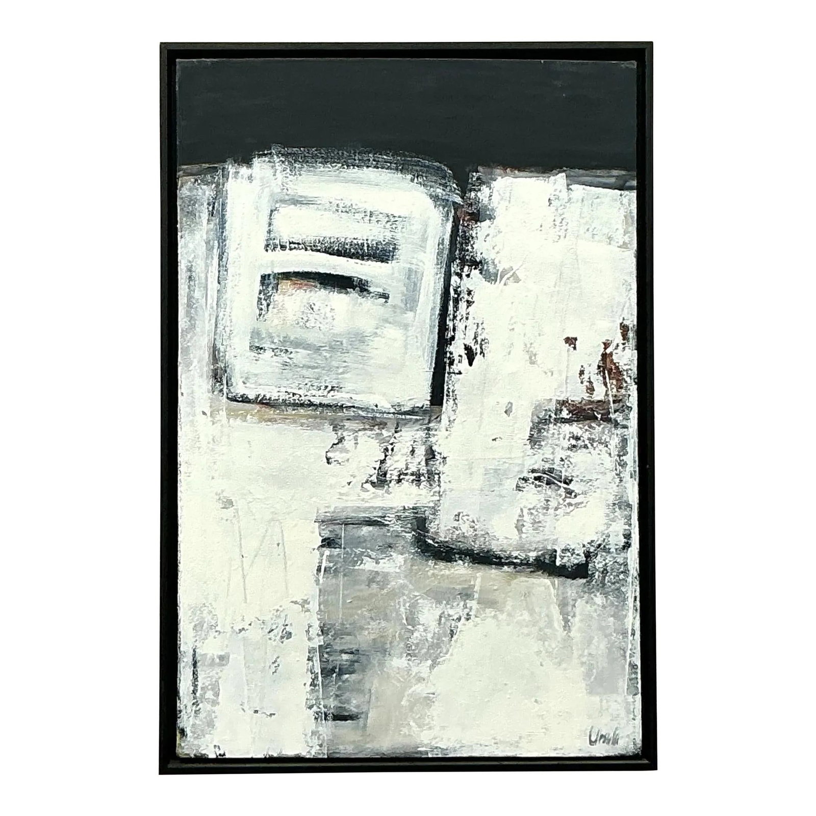 Vintage Boho Abstract Oil Painting on Canvas 25.25 x 37.25: Vintage Boho Abstract Oil Painting on Canvas 25.25 x 37.25 Make a bold statement with this Vintage Boho Original Abstract Oil Painting on Canvas. Featuring vibrant colors and dynamic brushwork, this o