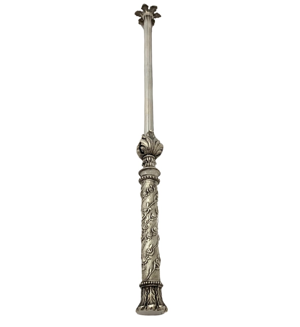 Italian 925 Sterling Silver Handmade Floral Candle Lighter 15 Inches: Italian 925 Sterling Silver Handmade Floral Candle Lighter 15 Inches This exquisite candle lighter is crafted from fine Italian 925 sterling silver, showcasing a stunning handmade design featuring mul