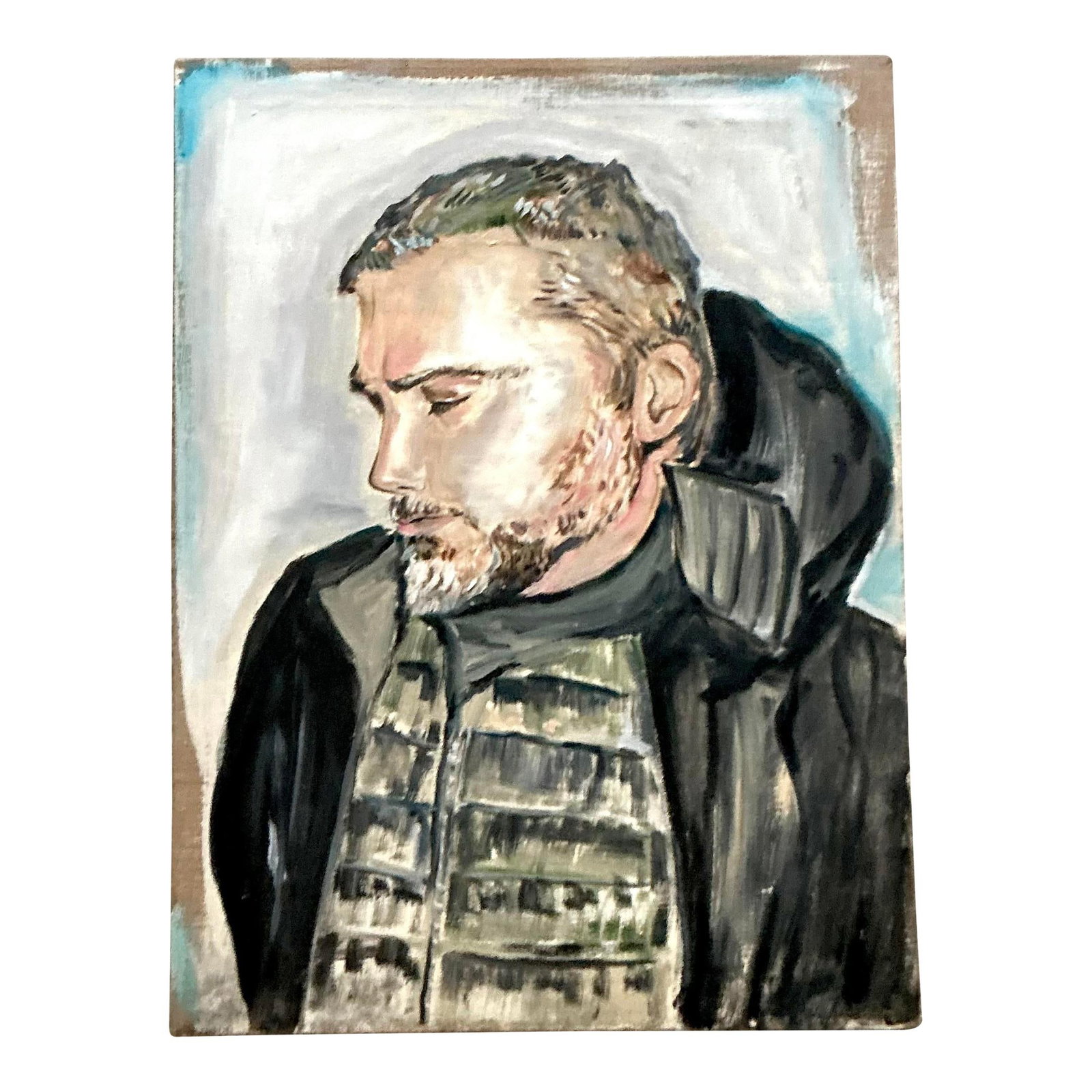 Scooter LaForge Original Oil Portrait on Canvas Vintage Boho Art: Scooter LaForge Original Oil Portrait on Canvas Vintage Boho Art Enhance your space with this unique original oil portrait painting by acclaimed artist Scooter LaForge. This captivating artwork featur