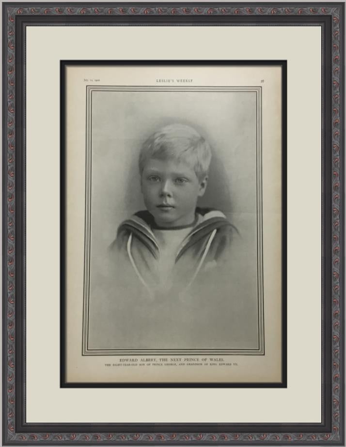 Framed 1902 Leslie's Weekly page Edward Albert Prince of Wales (1 of 2)