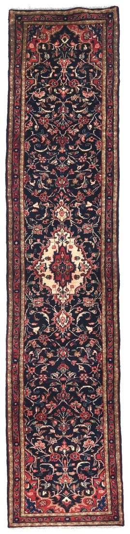 Tribal Floral Wool Runner Rug 2'6 x 12'11 Handmade Vintage: Tribal Floral Wool Runner Rug 2'6 x 12'11 Handmade Vintage Enhance your space with this exquisite Vintage Handmade Medallion Runner Rug, measuring 2'6" x 12'11". Crafted in Western Asia during the 198