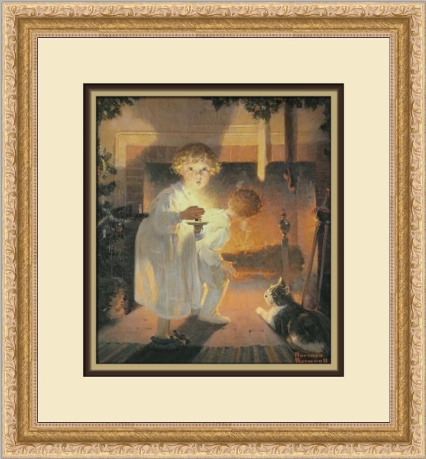 Norman Rockwell Is He Coming Custom Framed Print 1993 Americana Art: Norman Rockwell Is He Coming Custom Framed Print 1993 Americana Art Experience the charm of Americana with this beautiful custom framed print by Norman Rockwell, titled 'Is He Coming.' This stunning a