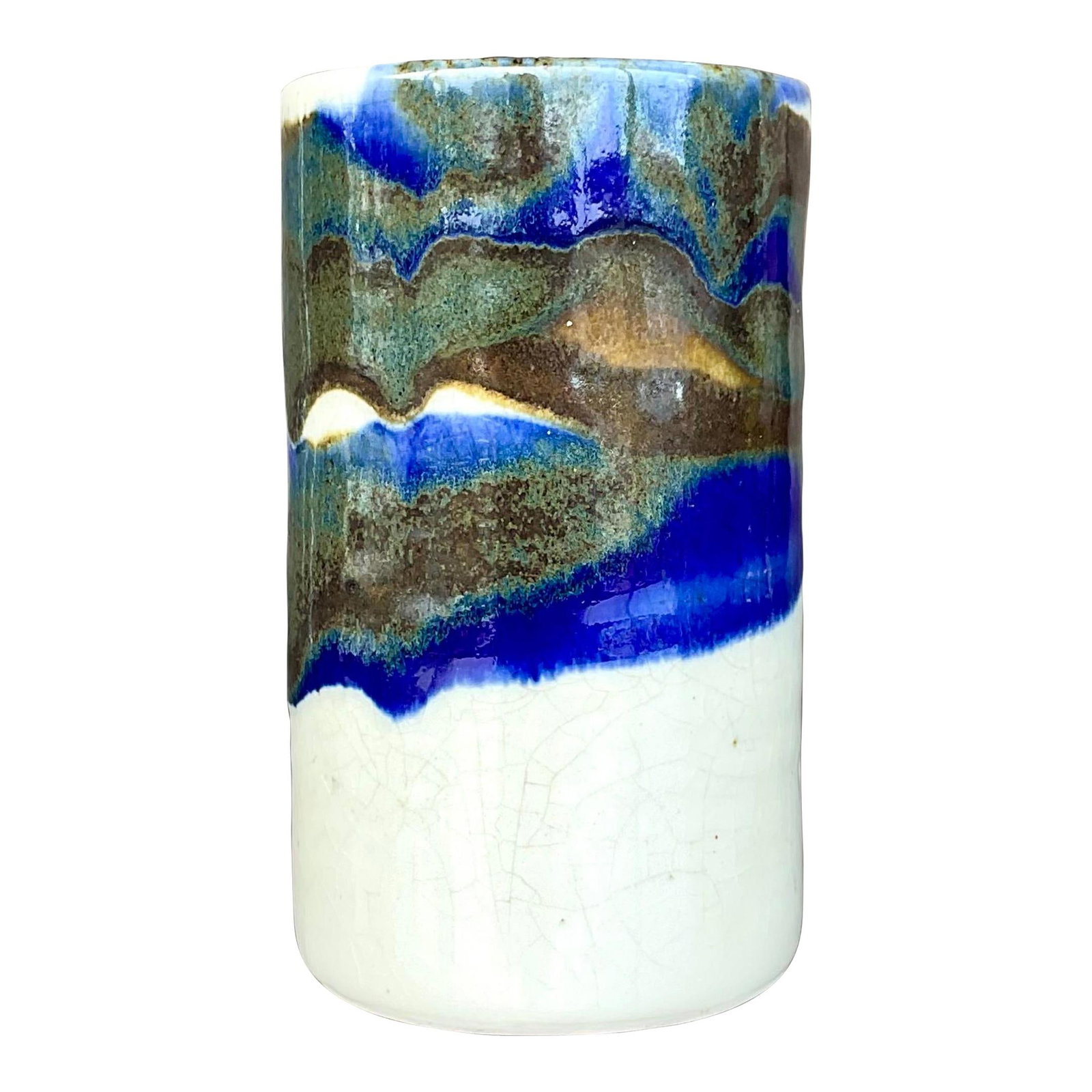 Chic Vintage Boho Signed Studio Pottery Vase 6.5" Alabaster (1 of 7)